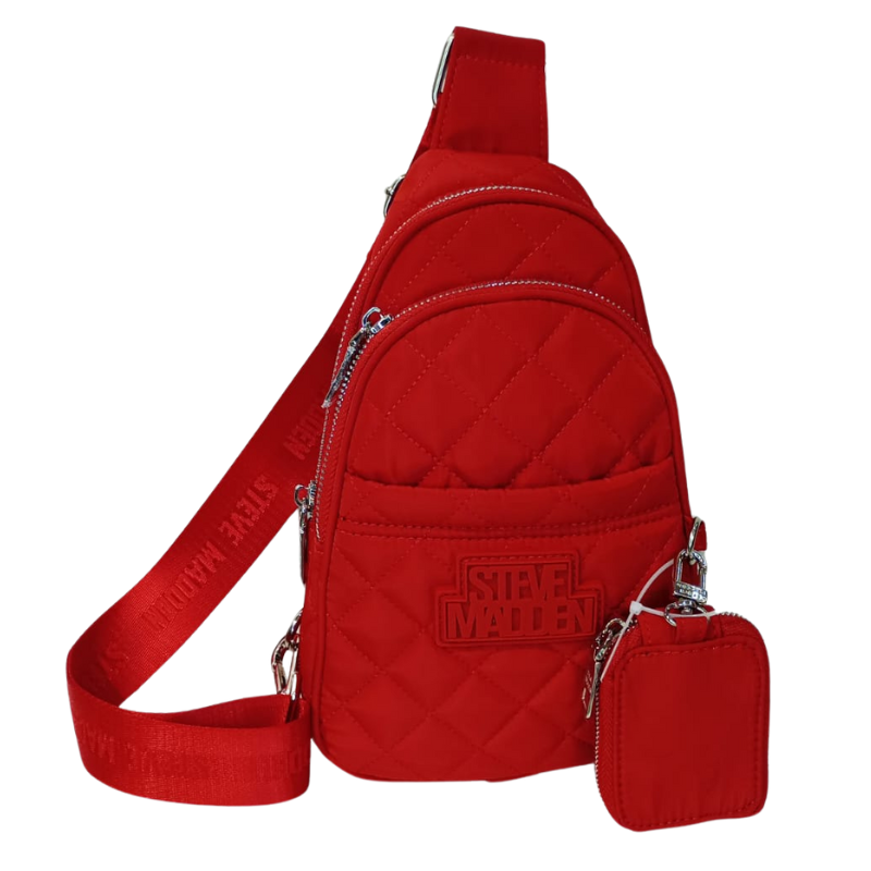 Steve Madden Bstevie Sling Mini Mochila Roja Con Earpod Case