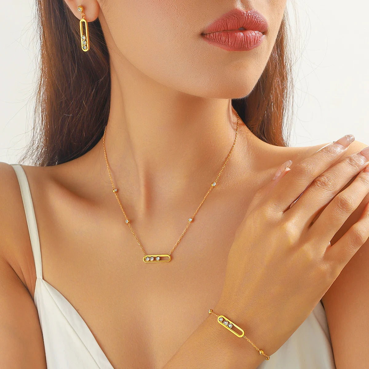 Conjunto circón 3 piezas