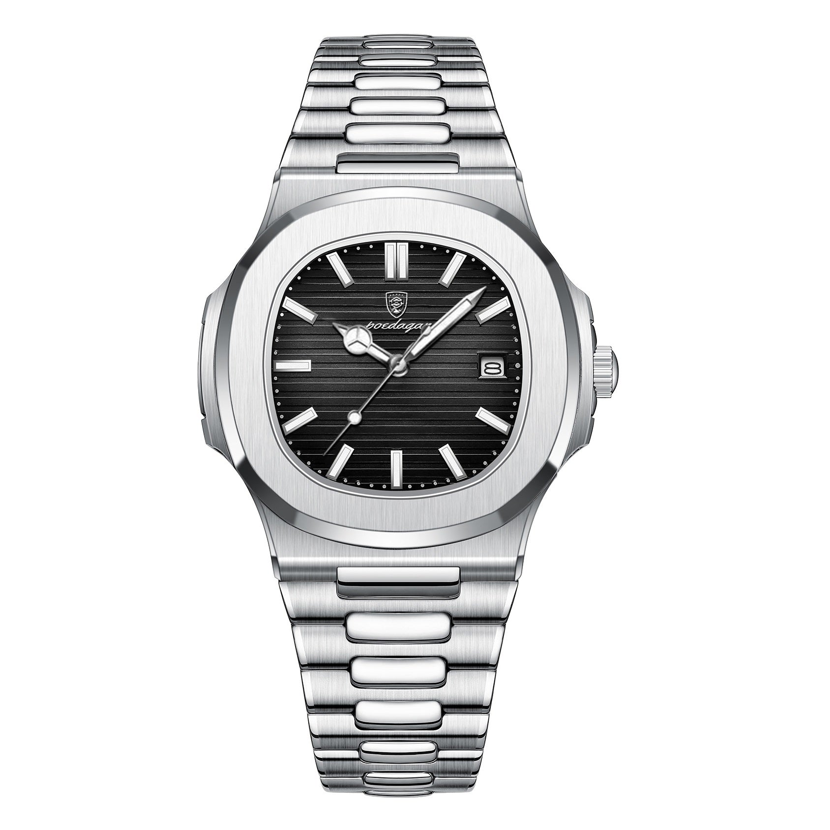 Reloj Poedagar cuadrado negro de lujo hombre luminoso cuarzo