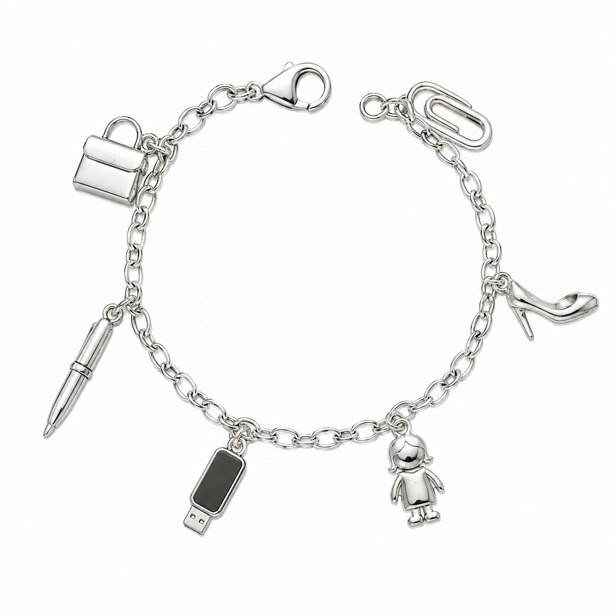 Pulsera secretaria 19cm Plata Italiana 925