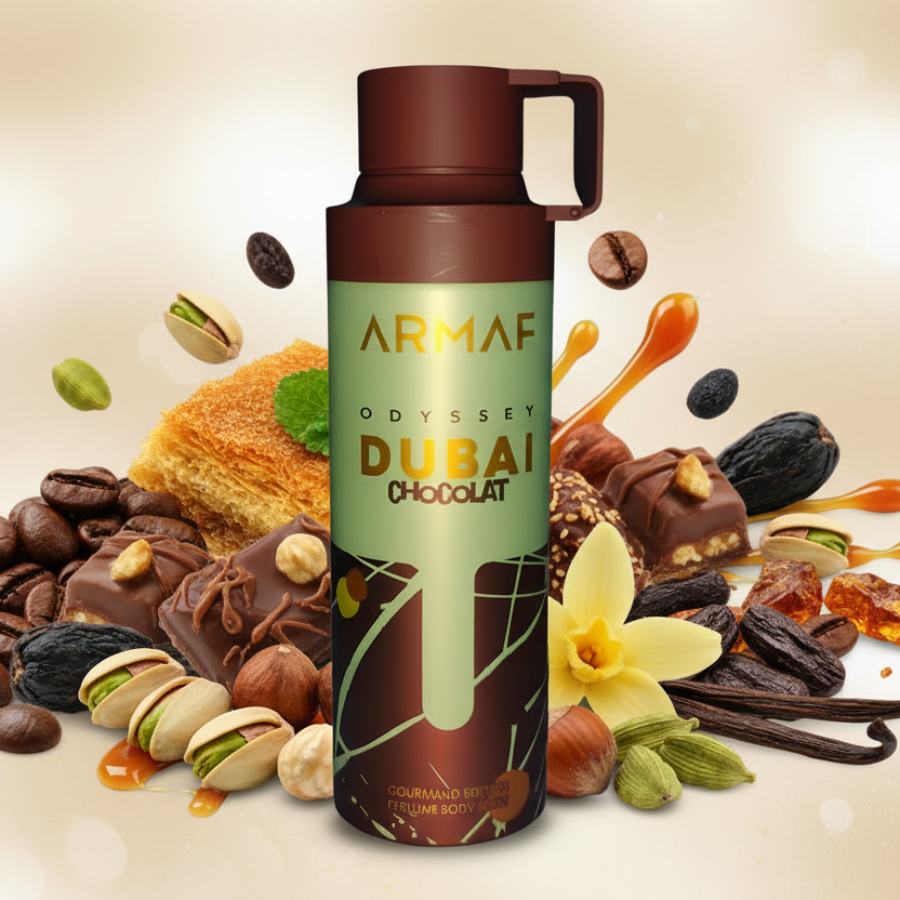 Desodorante Armaf Odyssey Dubai Chocolate 200ML unisex.