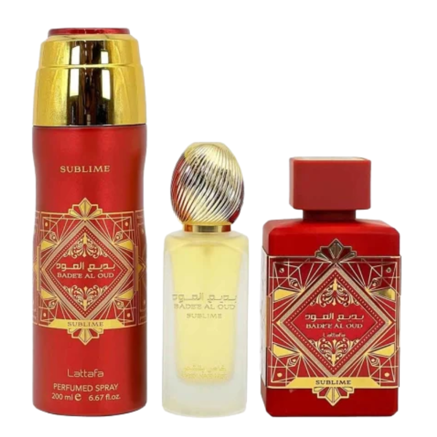 Lattafa Badee Al Oud Sublime Estuche 100ml + 200ml Perfume Spray + 50ml Hair Mist Unisex