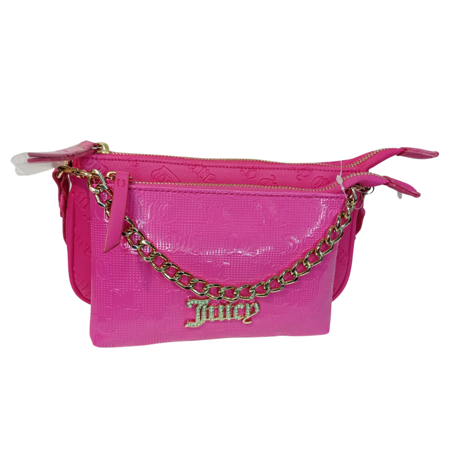 Juicy Couture Obsession Cartera Bling Logo Rosa Doble