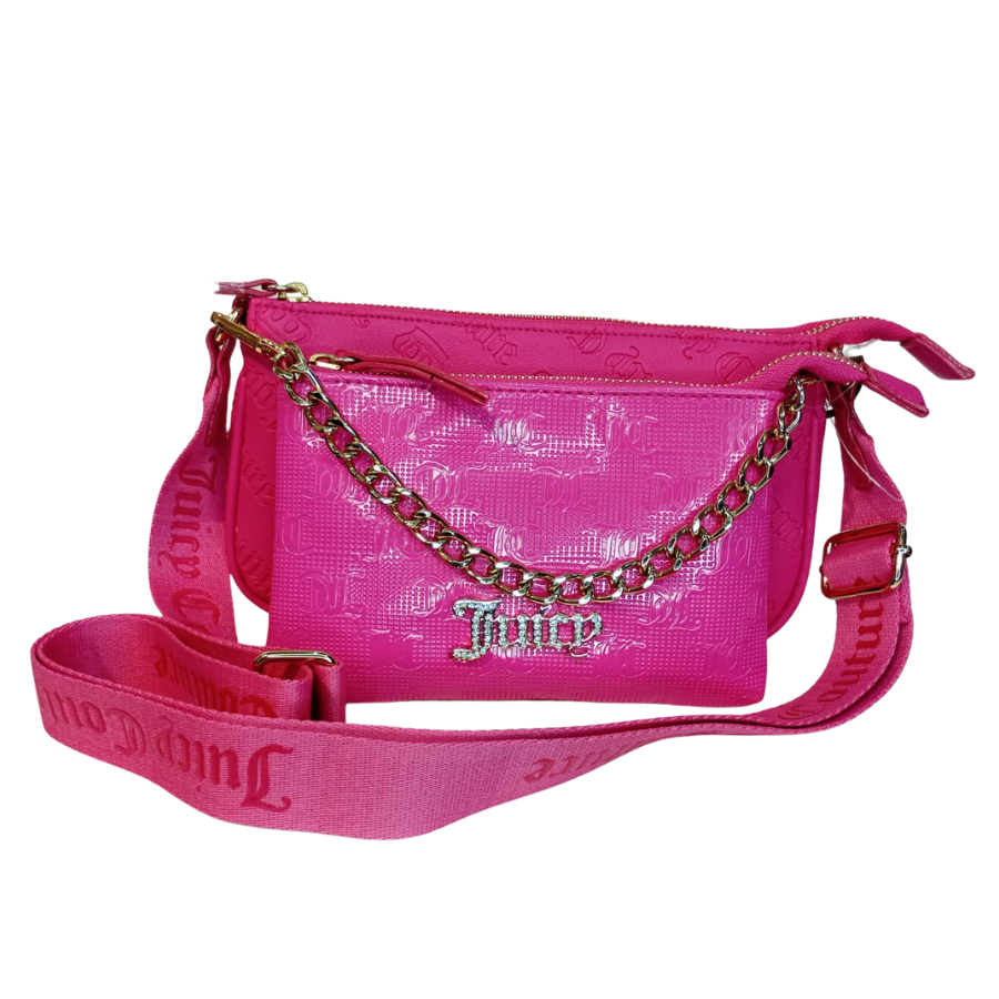 Juicy Couture Obsession Cartera Bling Logo Rosa Doble