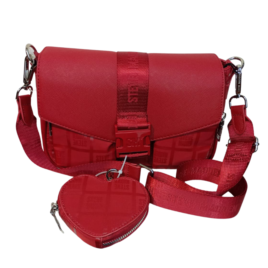 Steve Madden Crossbody Rojo con monedero corazón