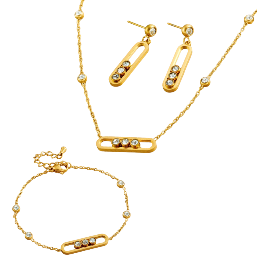 Conjunto circón 3 piezas