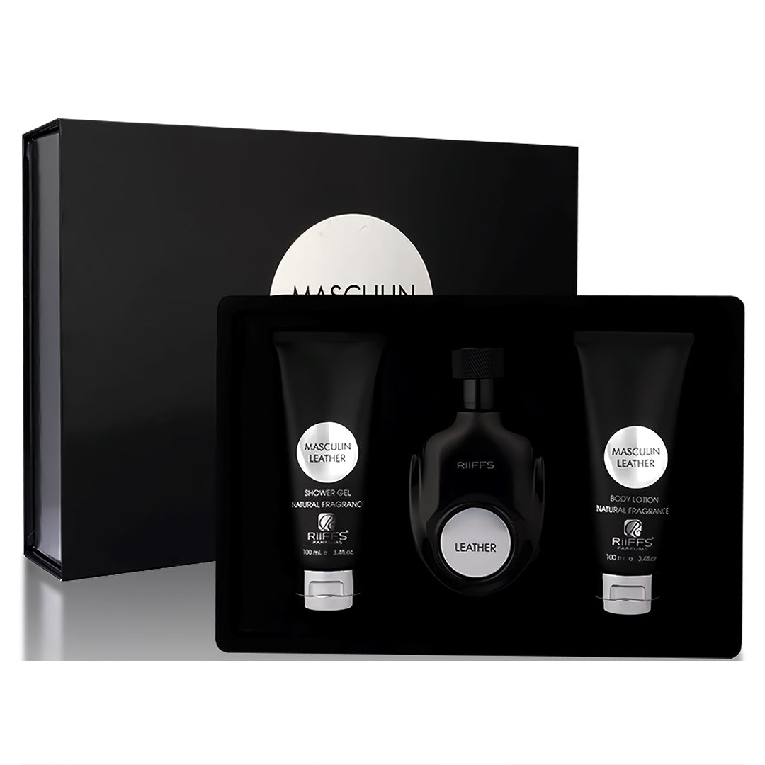 Riiffs Estuche Masculin Leather edp 100ml +S/G 100ml +B/L 100ml Hombre