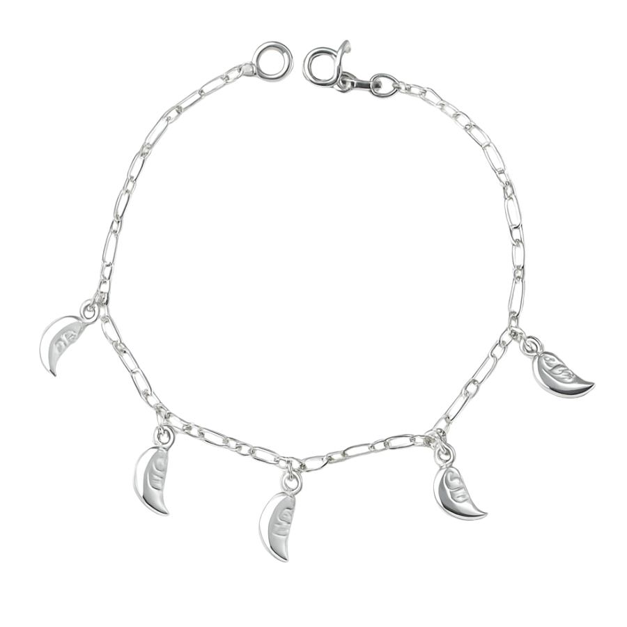 Pulsera cara luna, 19cm plata 925