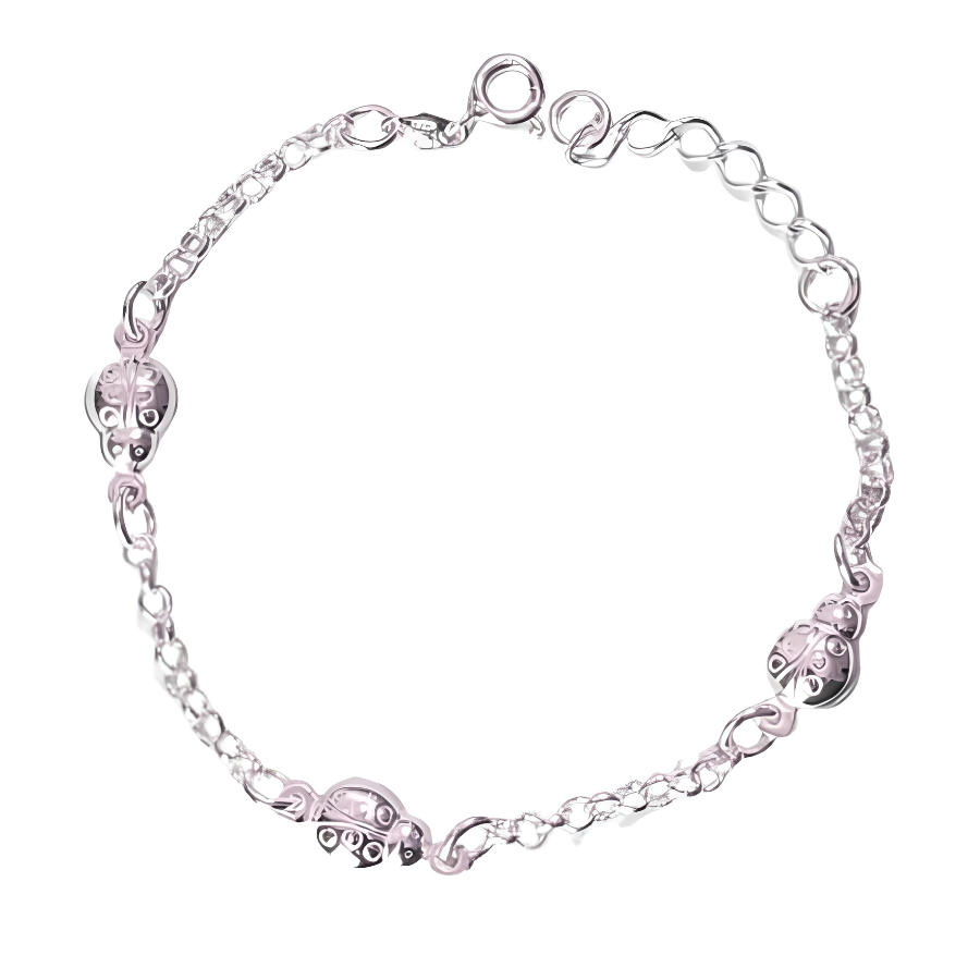 Pulsera mariquitas, 19cm plata 925