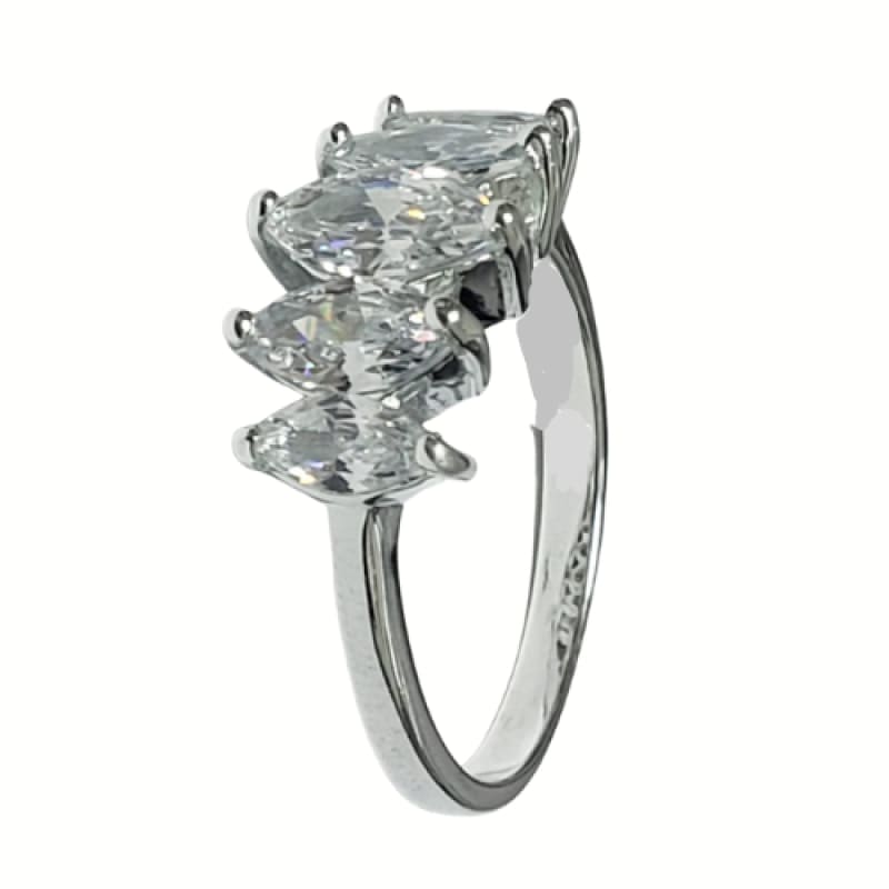 Anillo 5 piedras blancas ovaladas plata 925 - Metalli - 7 - Perfumisimo