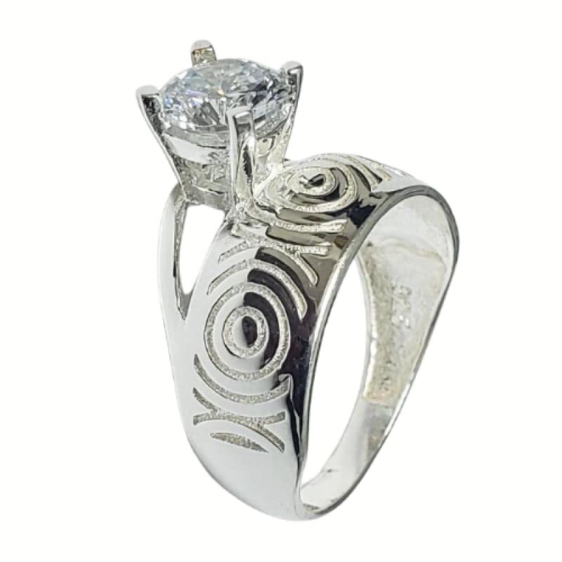 Anillo diseño y piedra lateral plata 925 - Metalli - 7 - Perfumisimo