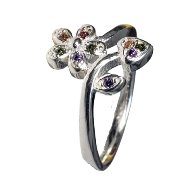 Anillo flor de colores plata 925 - Metalli - 8 - Perfumisimo