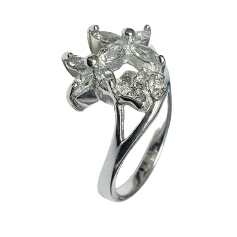 Anillo flores y trébol plata 925 - Metalli - 7 - Perfumisimo