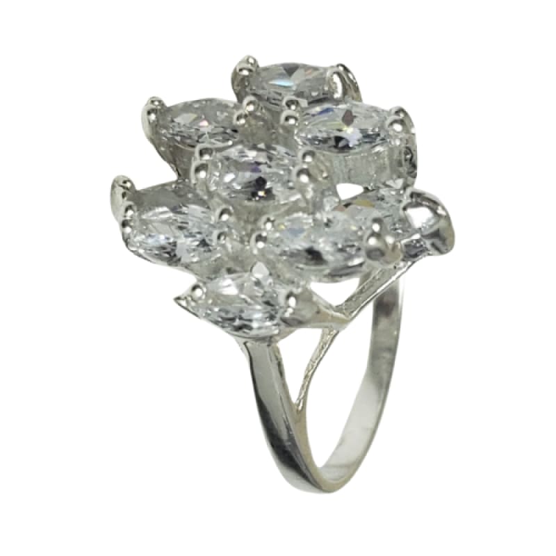 Anillo gran flor blanca plata 925 - Metalli - 7 - Perfumisimo