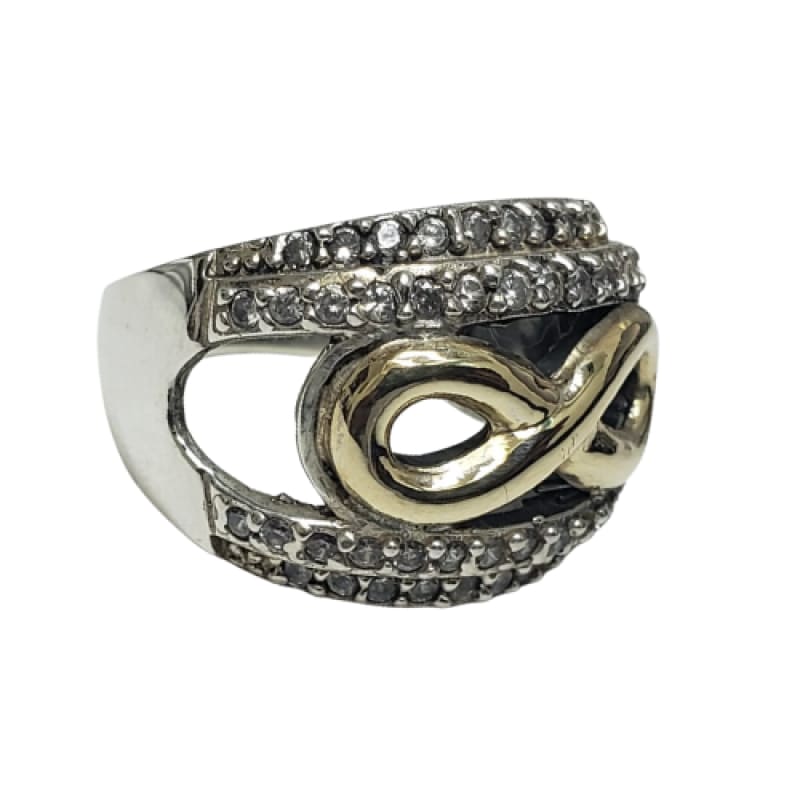 Anillo Infinito de oro y Plata con 4 hileras de piedras - Metalli - 7 - Perfumisimo