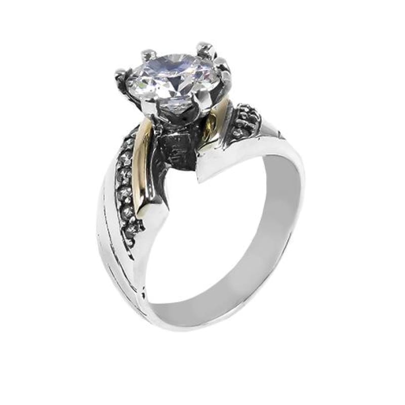 Anillo oro y plata solitario unión con piedras colombiano Nº7 - Metalli - Default Title - Perfumisimo