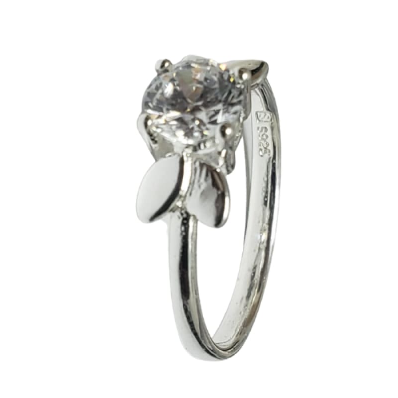 Anillo piedra de luz y hojitas plata 925 - Metalli - 7 - Perfumisimo