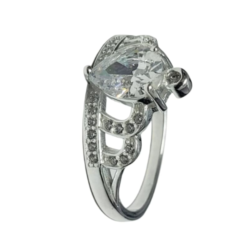 Anillo reina Victoria con piedra solitaria y plata 925 - Metalli - 8 - Perfumisimo