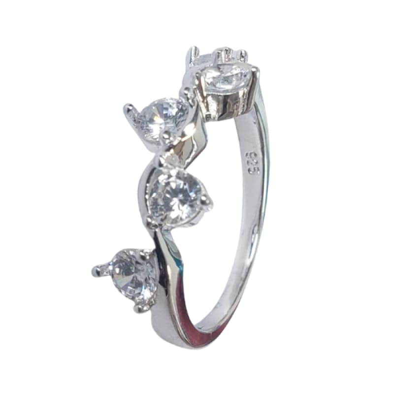 Anillos 5 piedras blancas plata 925 - Metalli - 6 - Perfumisimo