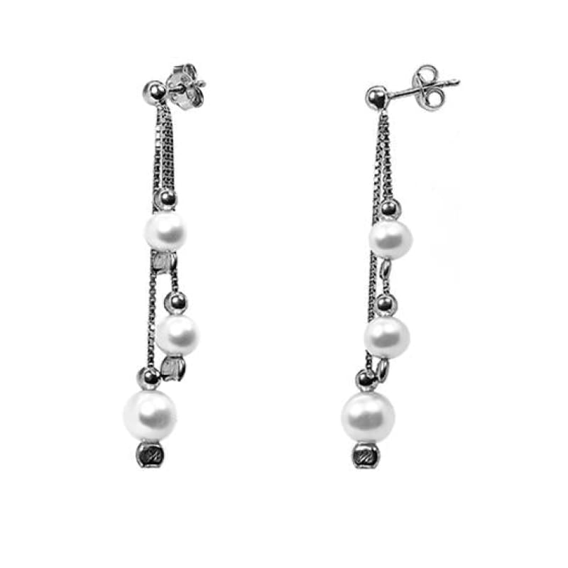 Aro rodinado con 3 perlitas italiano - Metalli - Default Title - Perfumisimo