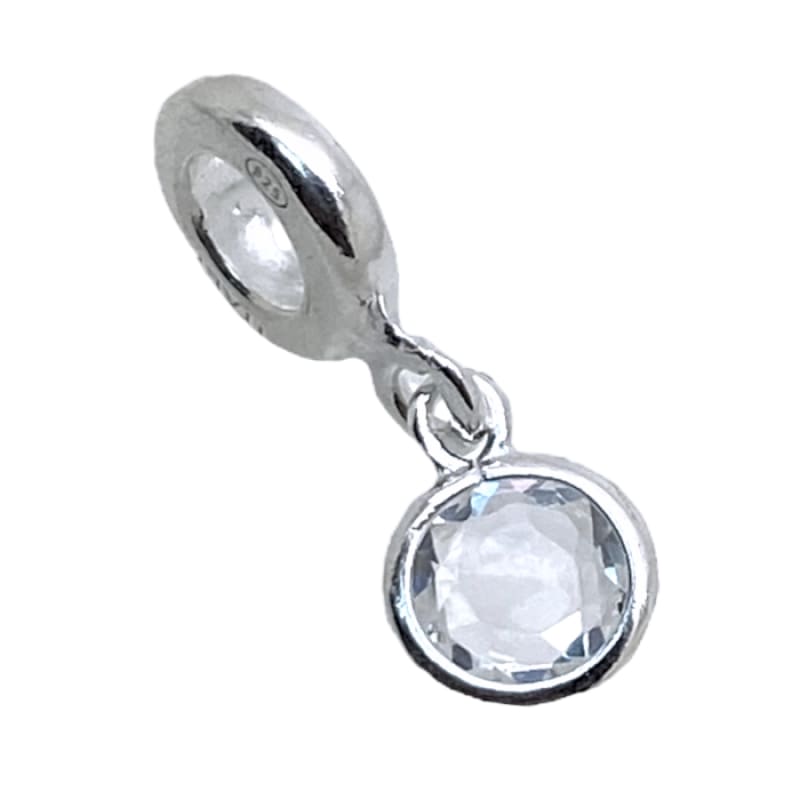 Charm con cristal Murano blanco Plata Italiana 925 - Perfumisimo