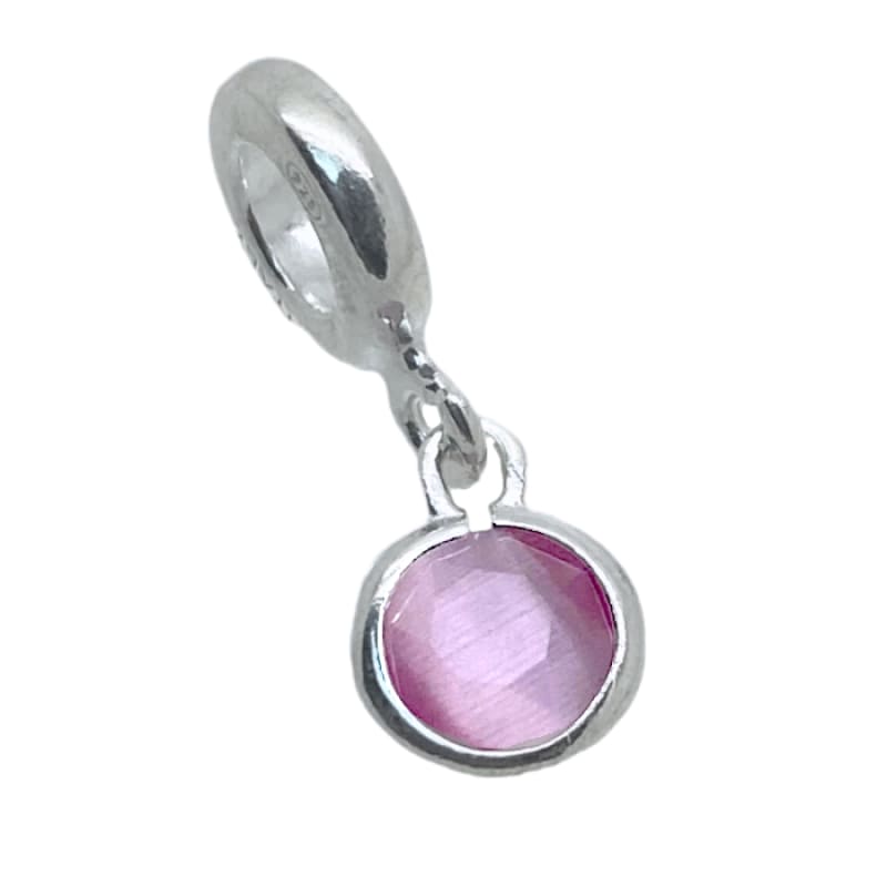 Charm con cristal Murano rosa Plata Italiana 925 - Perfumisimo