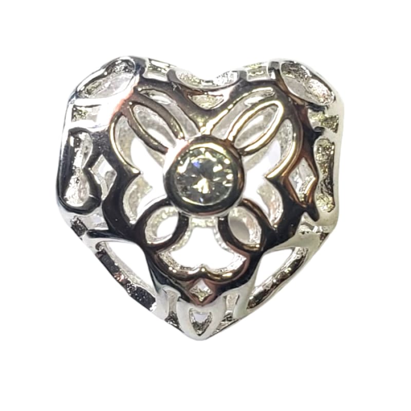 Charm corazón con piedras Plata Italiana 925 - Metalli - Default Title - Perfumisimo