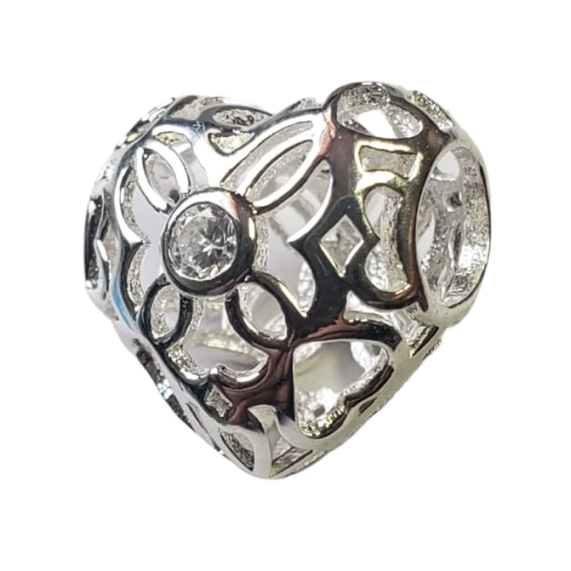 Charm corazón con piedras Plata Italiana 925 - Metalli - Default Title - Perfumisimo