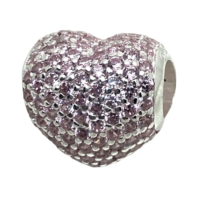 Charm corazón rosa cristales Murano y Plata Italiana 925 - Metalli - Default Title - Perfumisimo
