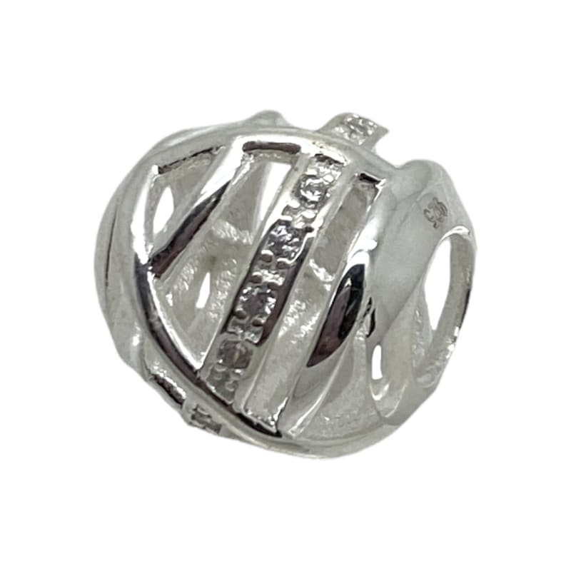 Charm esfera lineas de cristales Plata Italiana 925 - Metalli - Default Title - Perfumisimo