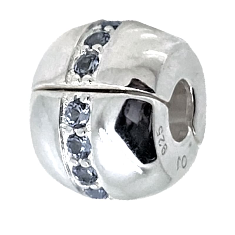 Charm Fijador con linea de piedras azules Plata Italiana 925 - Metalli - Default Title - Perfumisimo