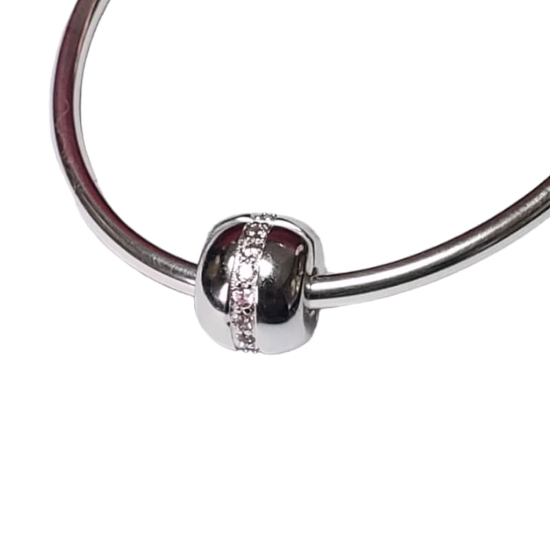 Charm Fijador con linea de piedras rosadas Plata Italiana 925 - Metalli - Default Title - Perfumisimo