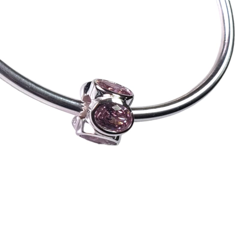 Charm Flor con cristales Rosa Plata Italiana 925 - Metalli - Default Title - Perfumisimo