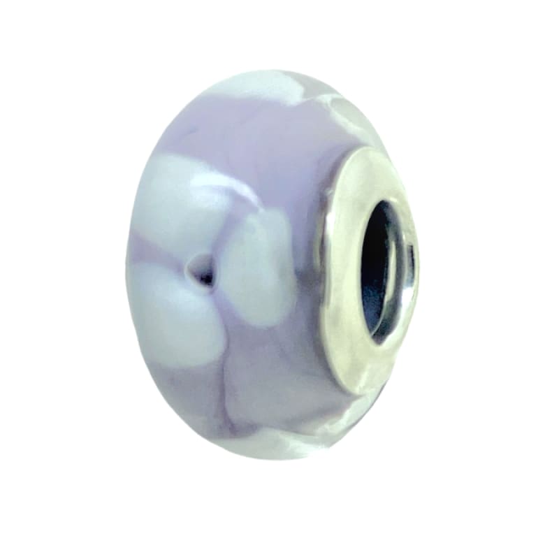 Charm ovalo lila con blanco Murano y Plata Italiana 925 - Metalli - Default Title - Perfumisimo