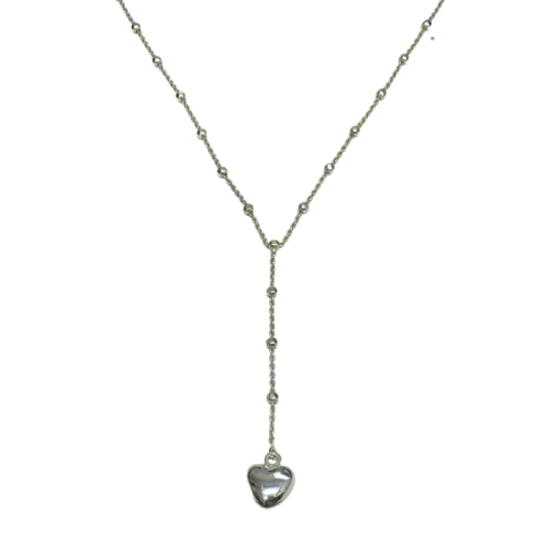 Collar con bolitas y corazón Plata Italiana 925 - Metalli - Default Title - Perfumisimo