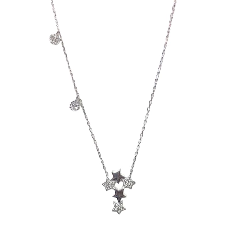 Collar estrellas de piedras y puntos de luz Plata Italiana 925 - Metalli - Default Title - Perfumisimo