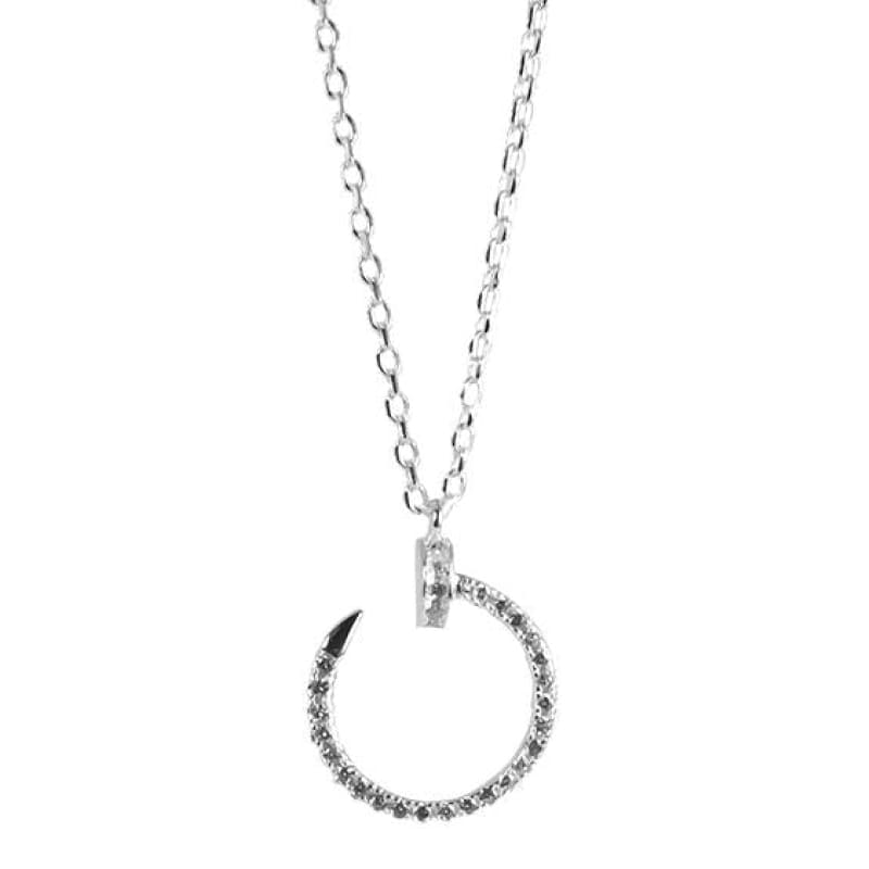 Collar ganchito con piedras y punta italiano 45cm - Metalli - Default Title - Perfumisimo