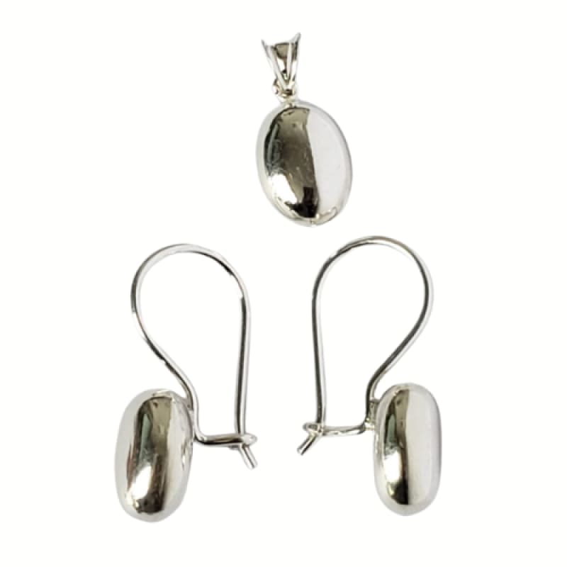 Conjunto ovalado con dije y colgantes plata 925 - Metalli - Default Title - Perfumisimo