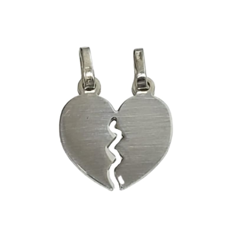 Dije doble plano corazón partido Plata Italiana 925 - Metalli - Default Title - Perfumisimo