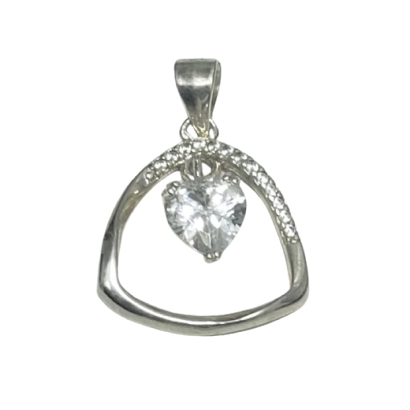 Dije semi triangulo y corazón de piedra murano Plata Italiana 925 - Metalli - Default Title - Perfumisimo