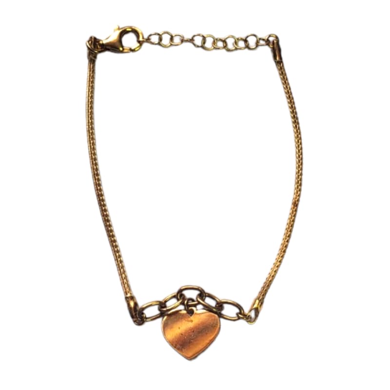 Pulsera baño de Oro pulsera de malla y dije corazón 20cm - Metalli - Default Title - Perfumisimo