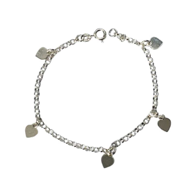 Pulsera corazones planos, 19cm en plata 925 - Metalli - Default Title - Perfumisimo