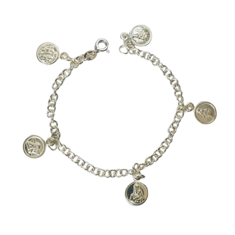Pulsera gruesa 5 santos, 20cm plata 925 - Metalli - Default Title - Perfumisimo
