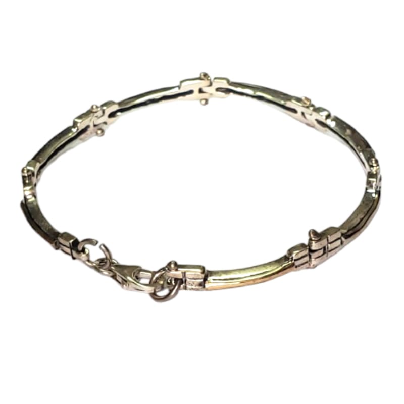 Pulsera Plata y aplicaciones de Oro barras 18cm - Metalli - Default Title - Perfumisimo