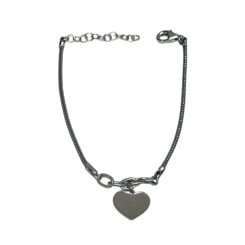 Pulsera rodinada de malla corazón 20cm Plata Italiana 925 - Metalli - Default Title - Perfumisimo