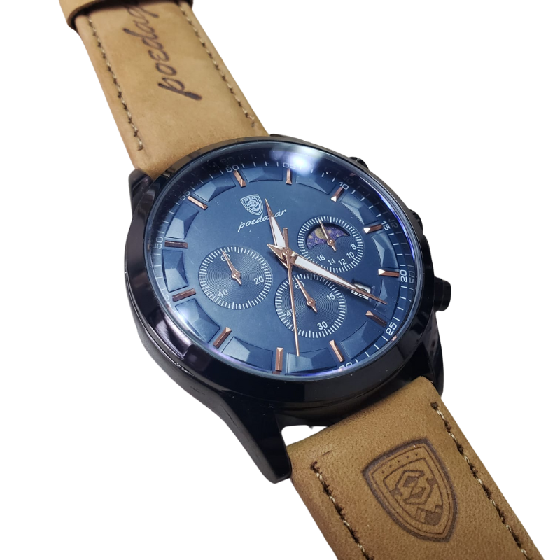 Reloj Poedagar de cuarzo para hombre, cronógrafo deportivo de lujo caja azul