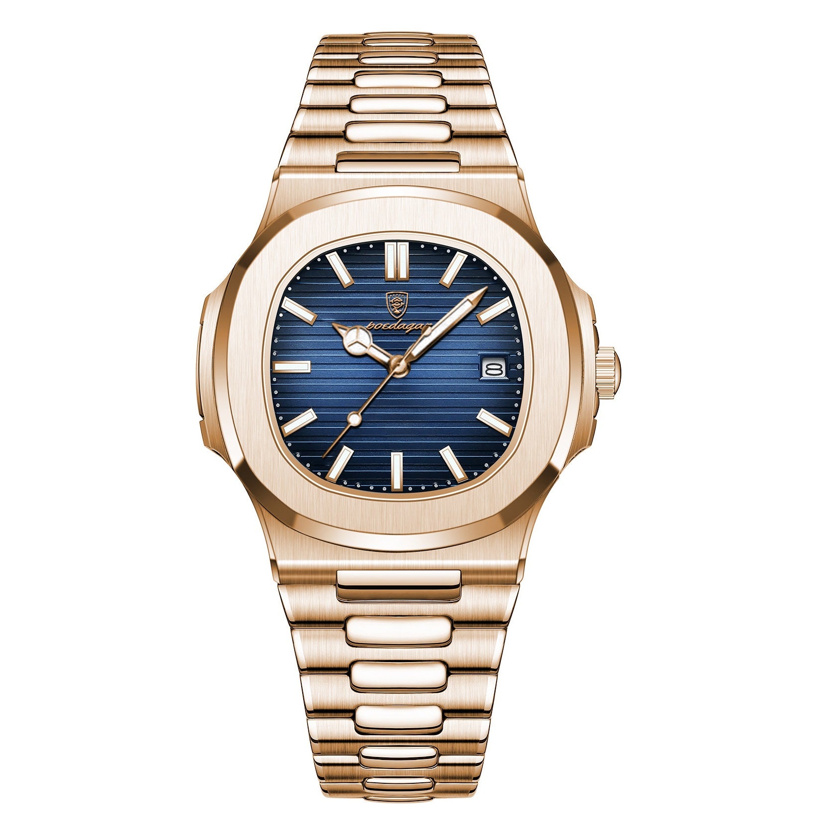 Reloj Poedagar cuadrado dorado de lujo hombre luminoso cuarzo
