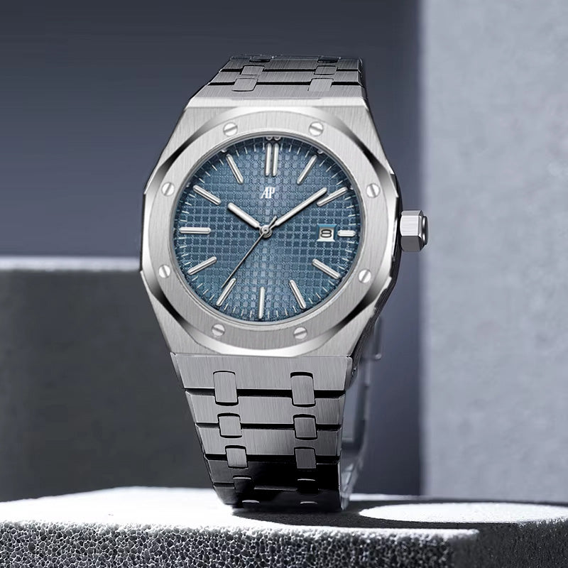 Reloj AP clásico de moda para hombre, pulsera de acero AP001