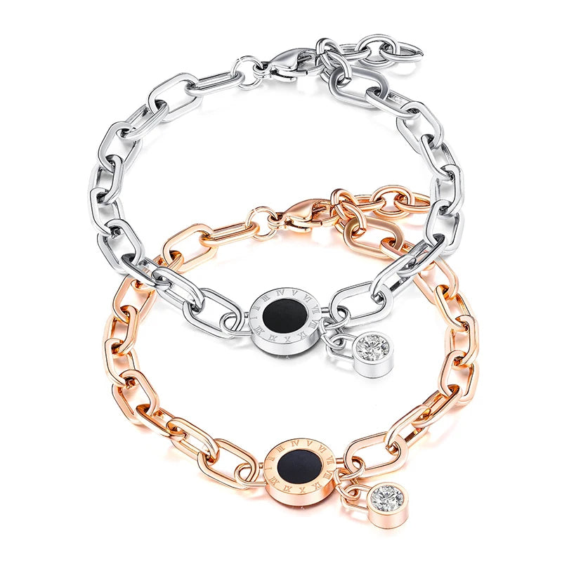 Pulsera de acero plateada 3 colores