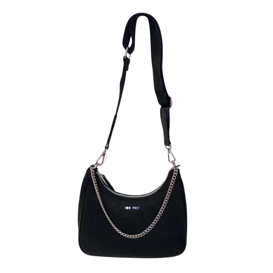 Nine West Bolsa Hobo Para Mujer negra con cadena y correa tela - Nine West - Default Title - Perfumisimo